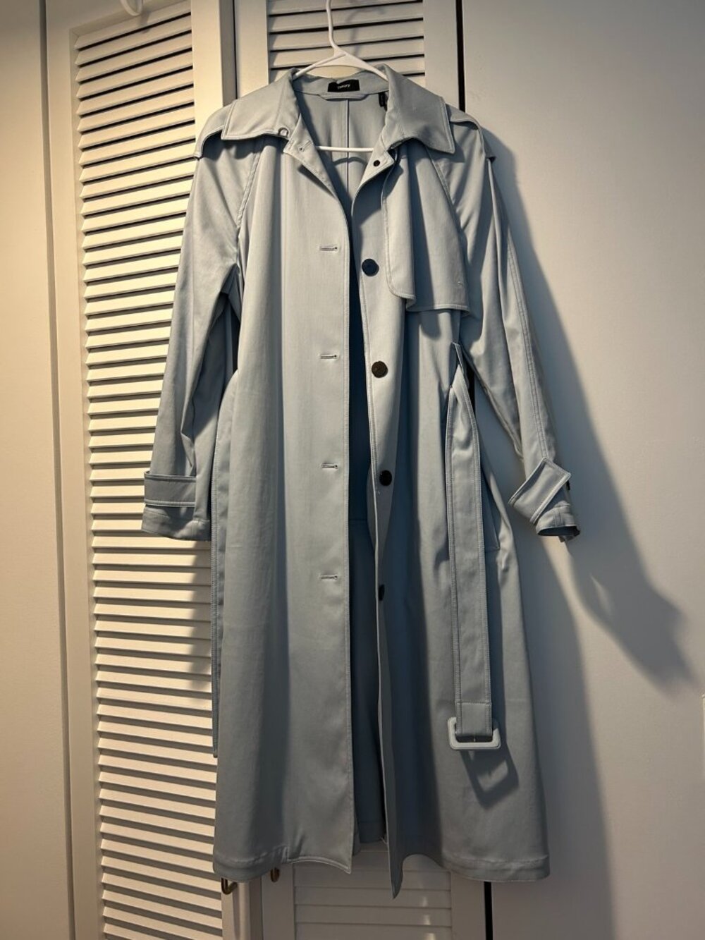 Theory Women's Essential Twill Trench Coat – Size M – Excellent Condition